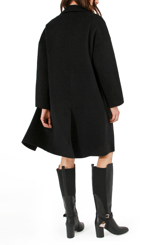 Amnesia Wool Blend Oversized Coat - Black