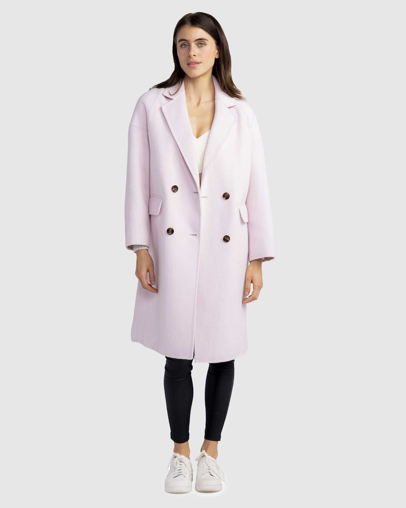 Amnesia Wool Blend Oversized Coat Pale Pink – Belle Bloom
