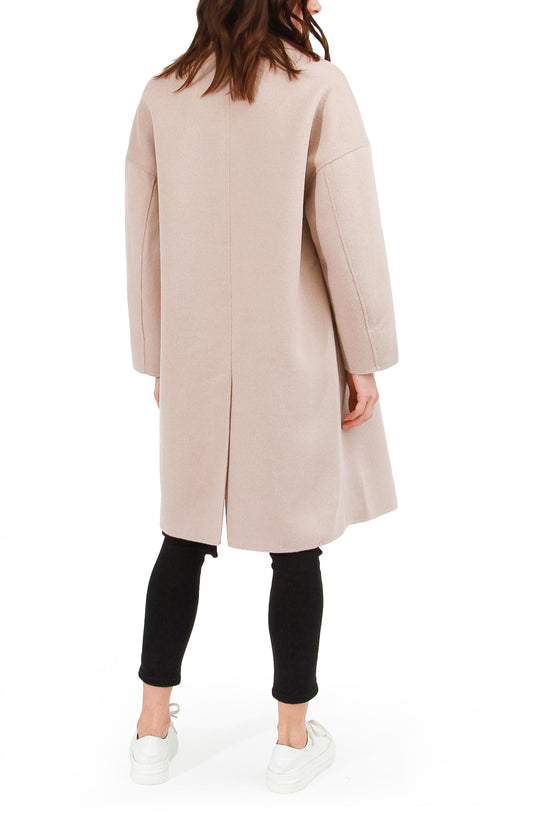 Amnesia Wool Blend Oversized Coat - Sand