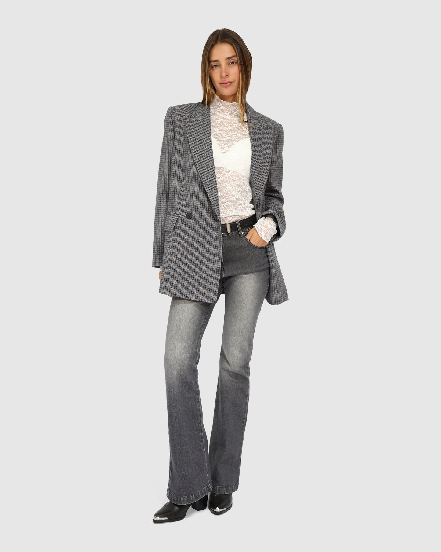 Big Brother Talk Wool Blend Blazer - Blue
