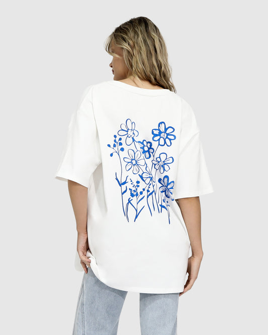 Back To Bloom Oversized T-Shirt - White