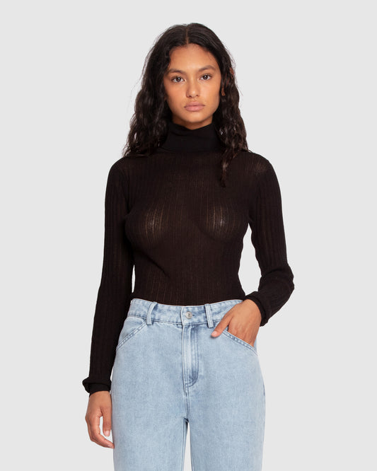 Brooklyn Knitted Turtleneck - Black