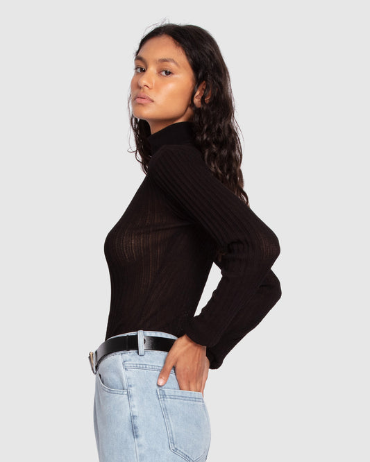Brooklyn Knitted Turtleneck - Black