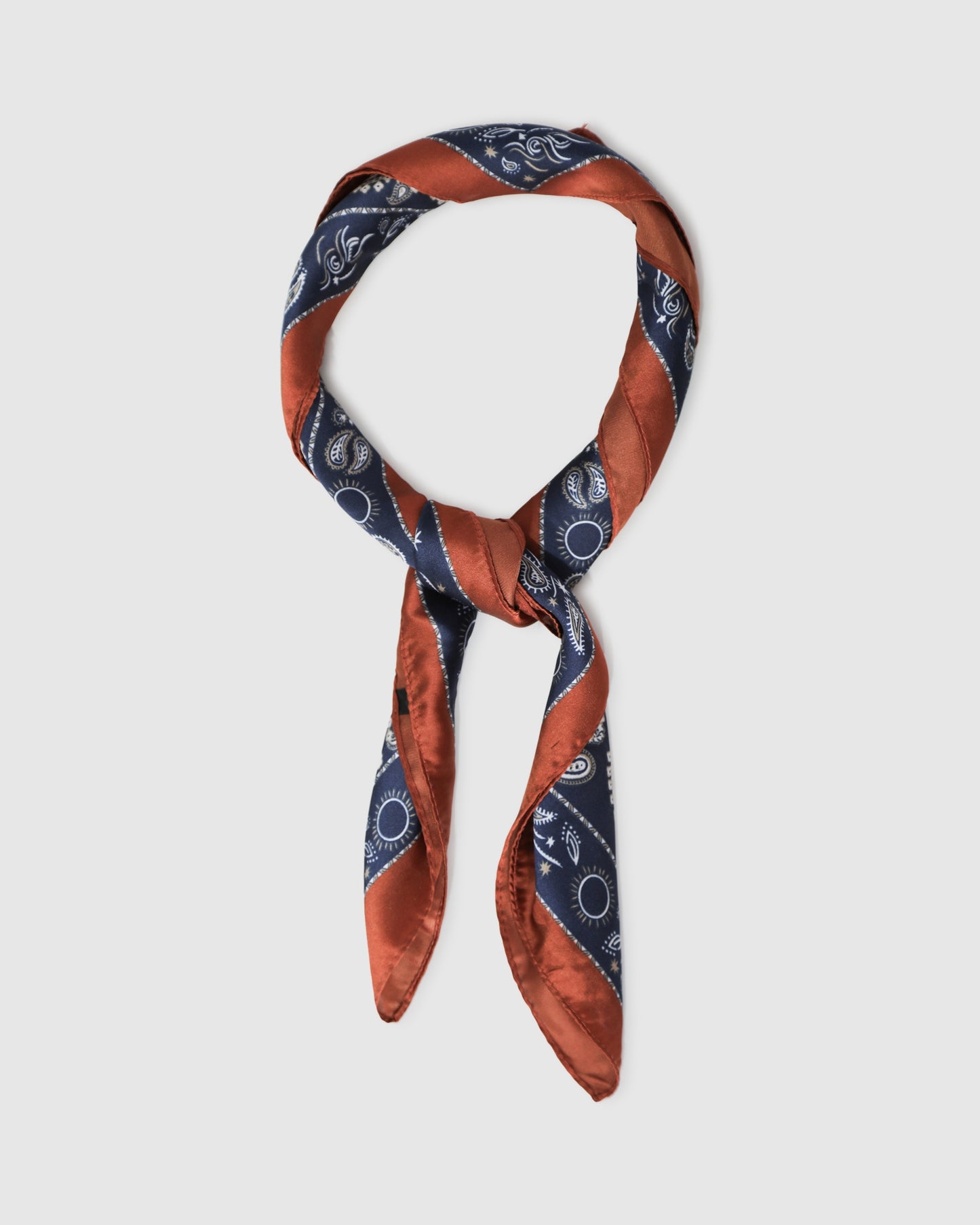 Library Romance Fashion Scarf - Navy/Rust