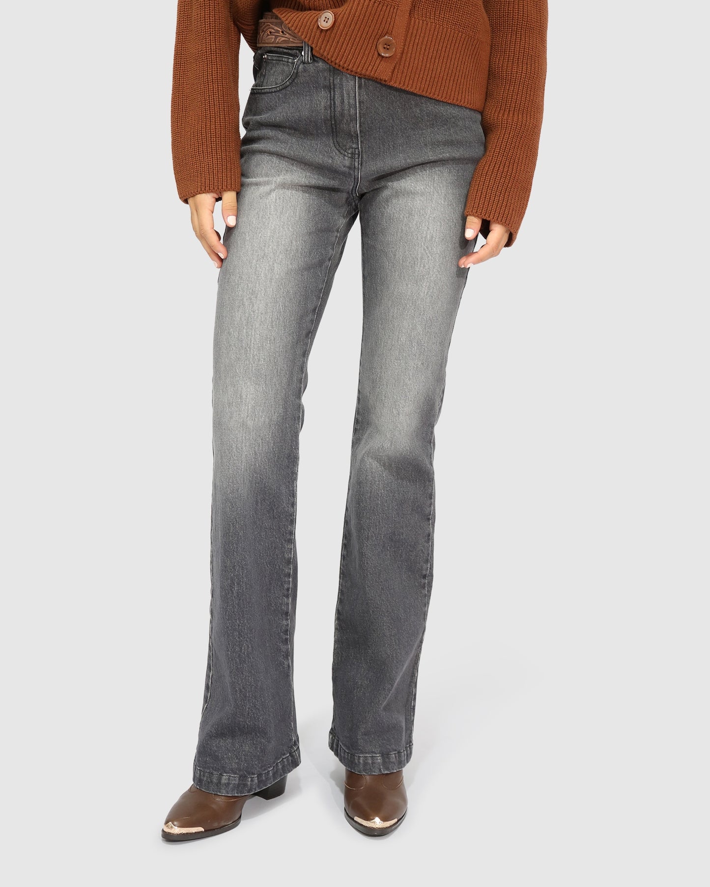 Top Score Bootleg Jean - Medium Black Wash