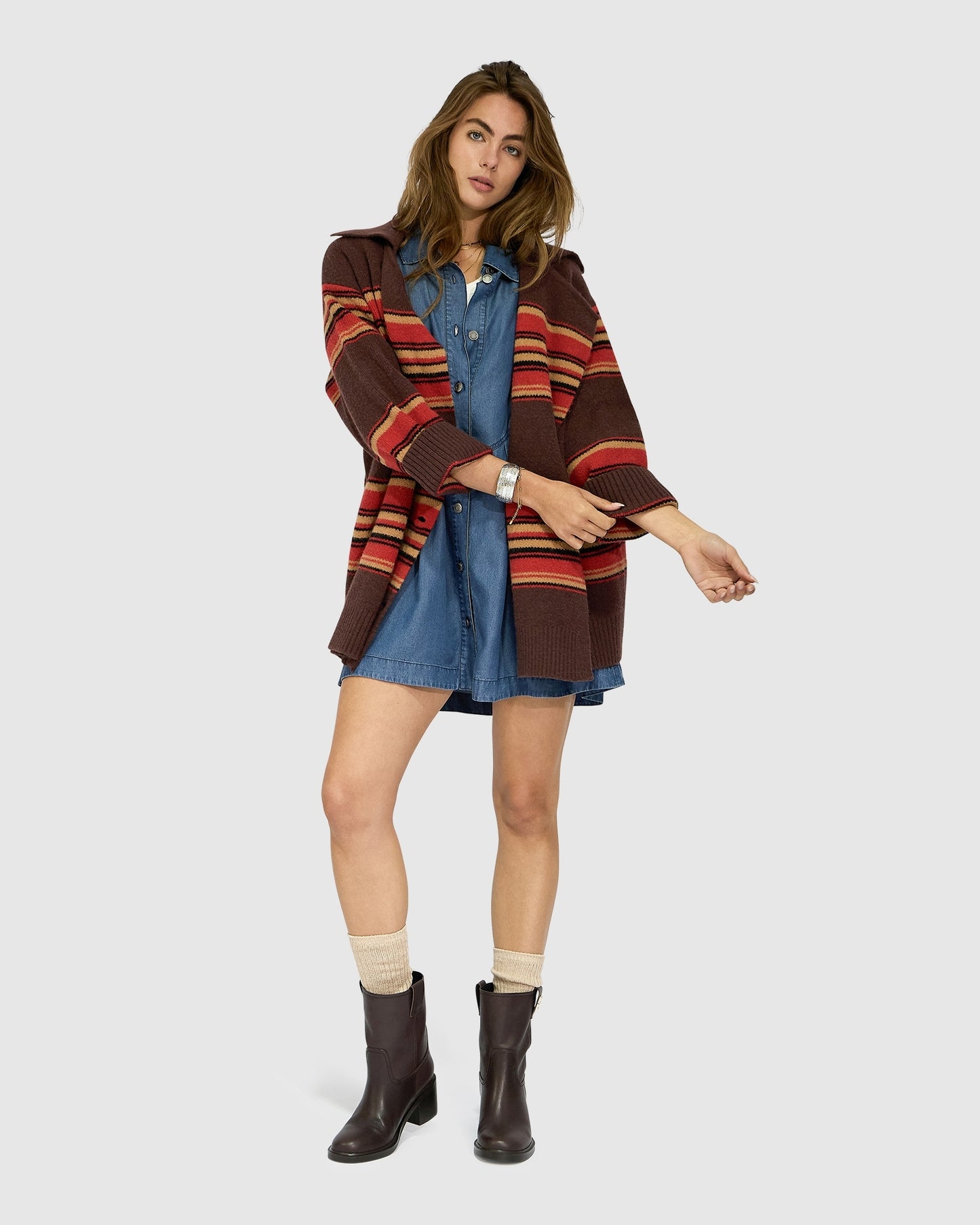 So Many Likes Oversized Knitted Cardi Coat - Chocolate