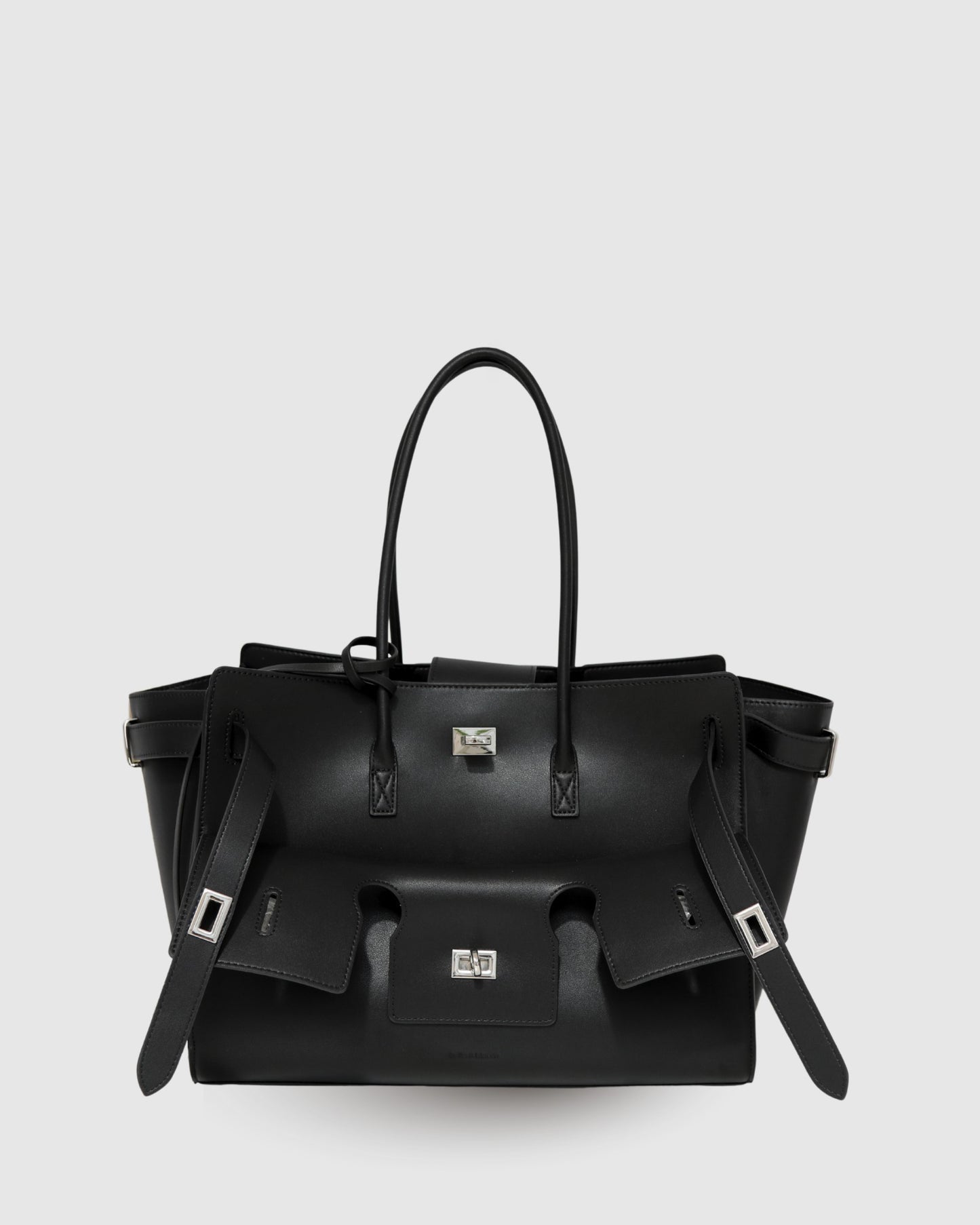 In The City Leather Shoulder Bag - Black