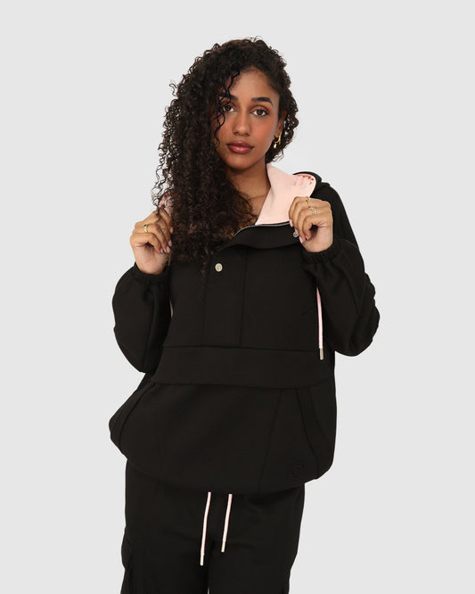 Best Of Me Panelled Hoodie - Black