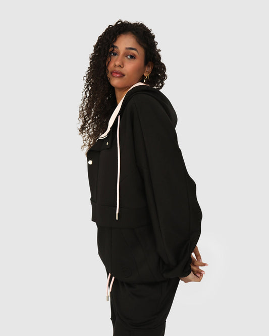 Best Of Me Panelled Hoodie - Black
