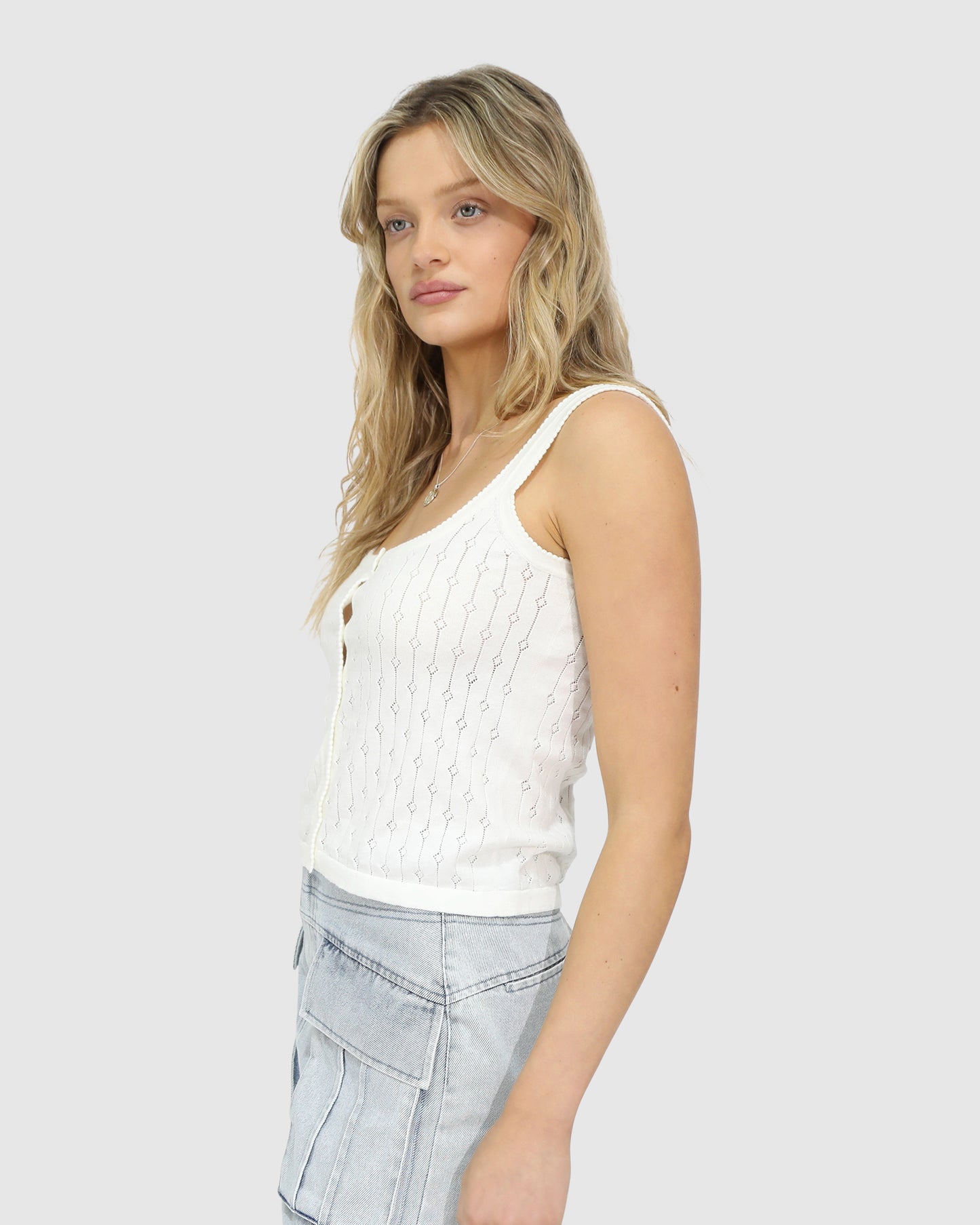Cloudlight Cashmere Blend Tank - Cream