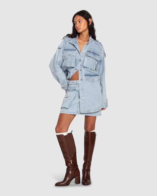 Distant Love Overshirt - Stonewash