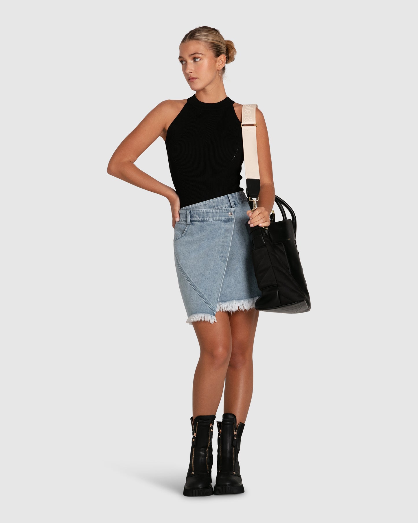 Dance With Me Denim Mini Skirt - Stonewash