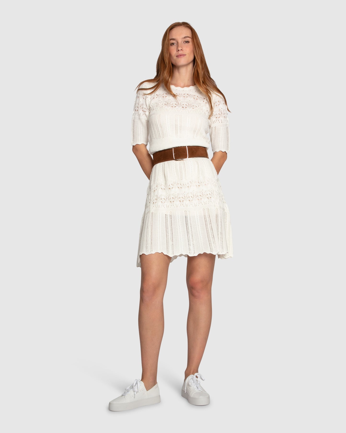 Everbloom Crochet Mini Dress - Cream
