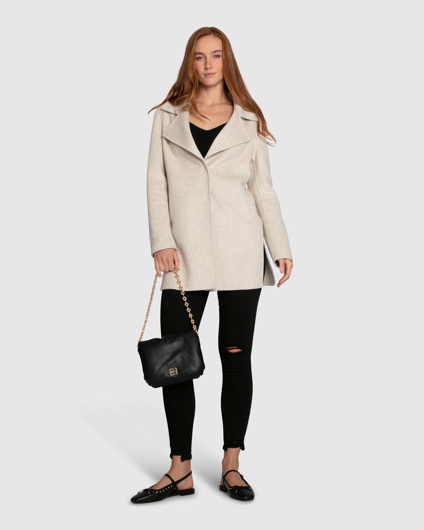 Ex-Boyfriend Wool Blend Oversized Jacket - Oat Marle