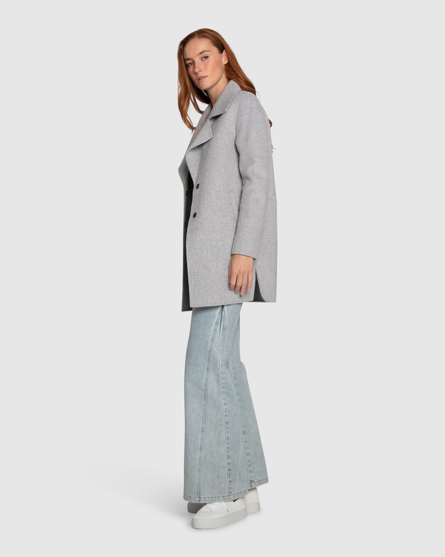 Ex-Boyfriend Wool Blend Oversized Jacket - Grey Marle
