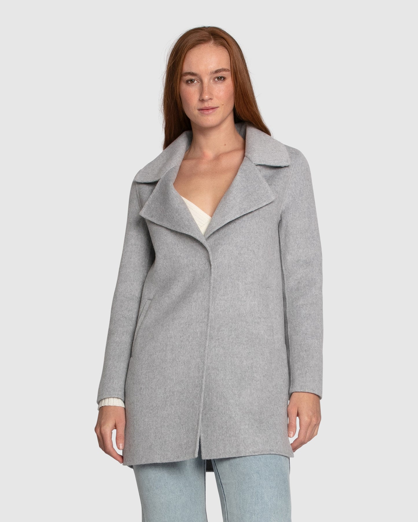Ex-Boyfriend Wool Blend Oversized Jacket - Grey Marle
