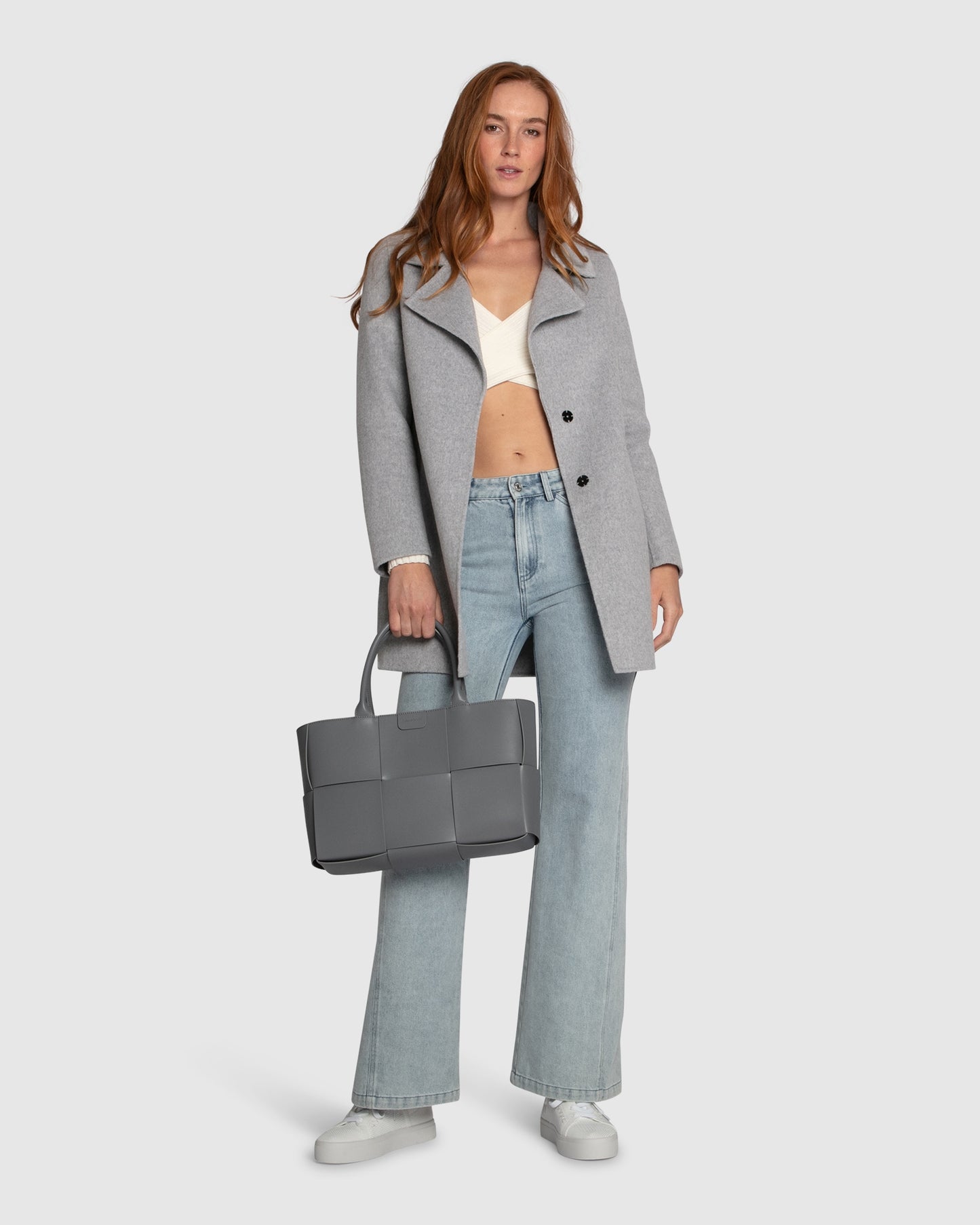 Ex-Boyfriend Wool Blend Oversized Jacket - Grey Marle