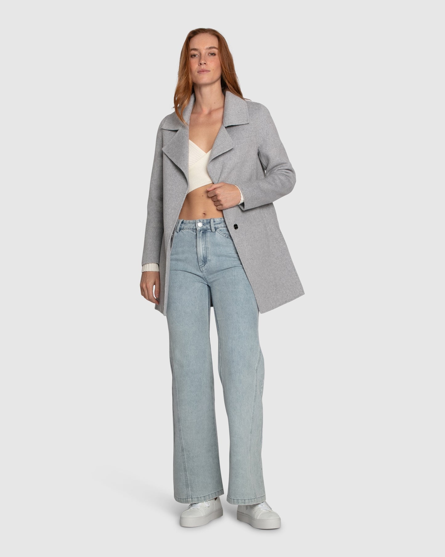 Ex-Boyfriend Wool Blend Oversized Jacket - Grey Marle