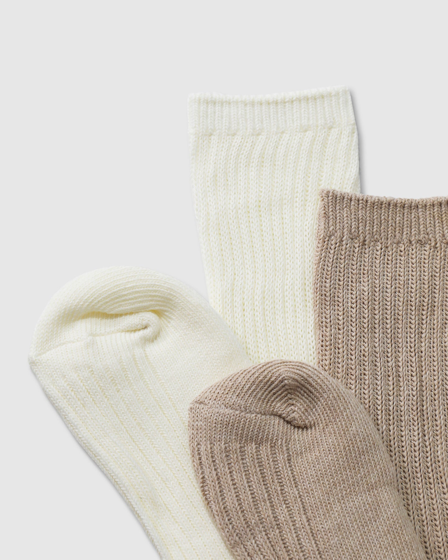 Go For It 2 Pack Socks - Cream & Beige