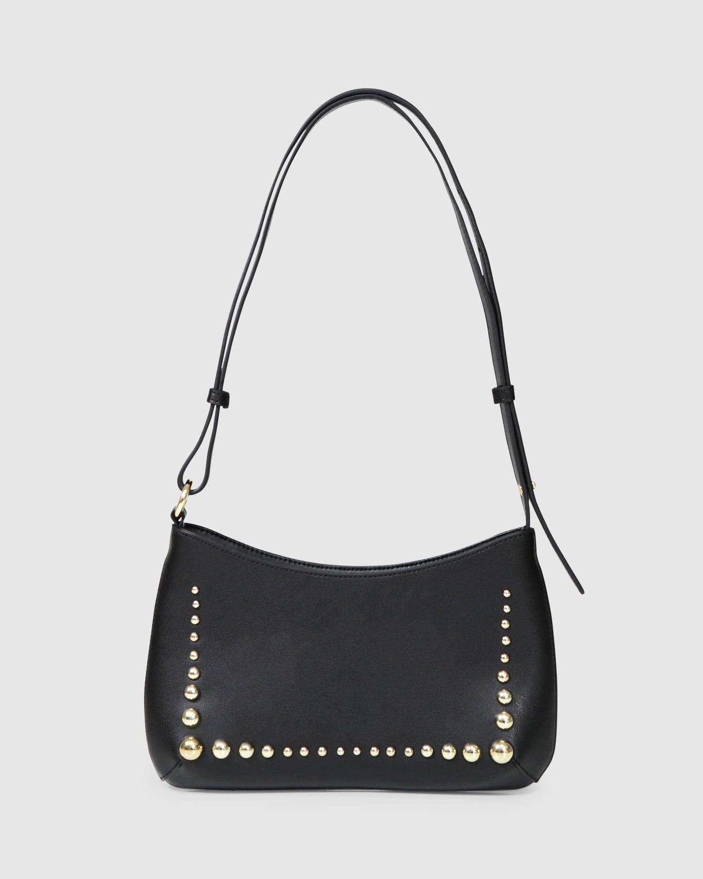 Girls Like Us Studded Leather Shoulder Bag - Black