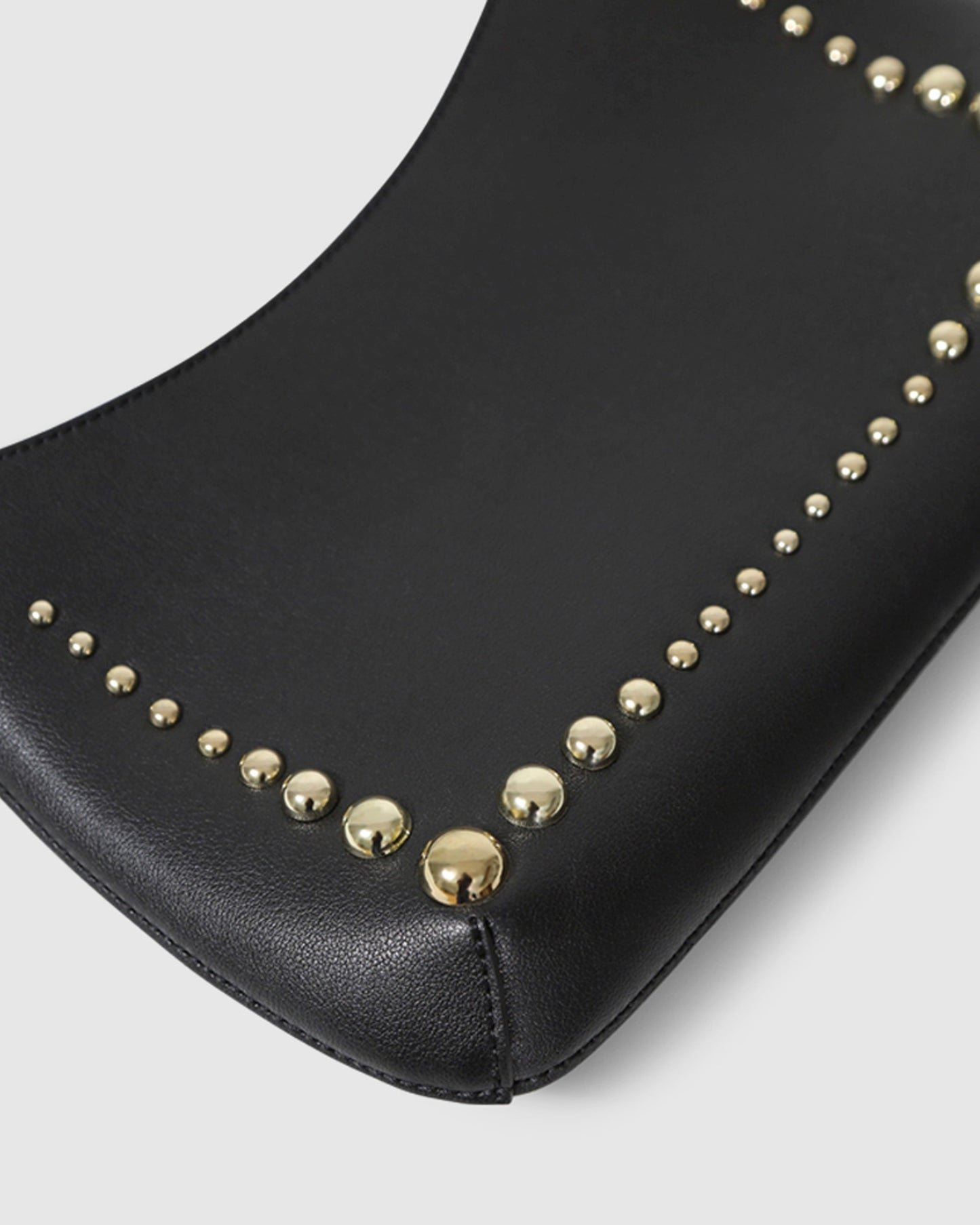 Girls Like Us Studded Leather Shoulder Bag - Black