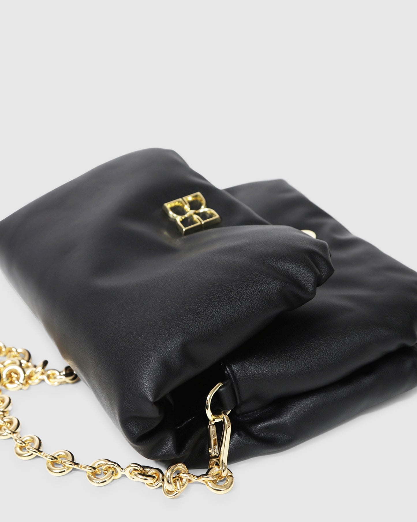 Hanging On Leather Handbag - Black