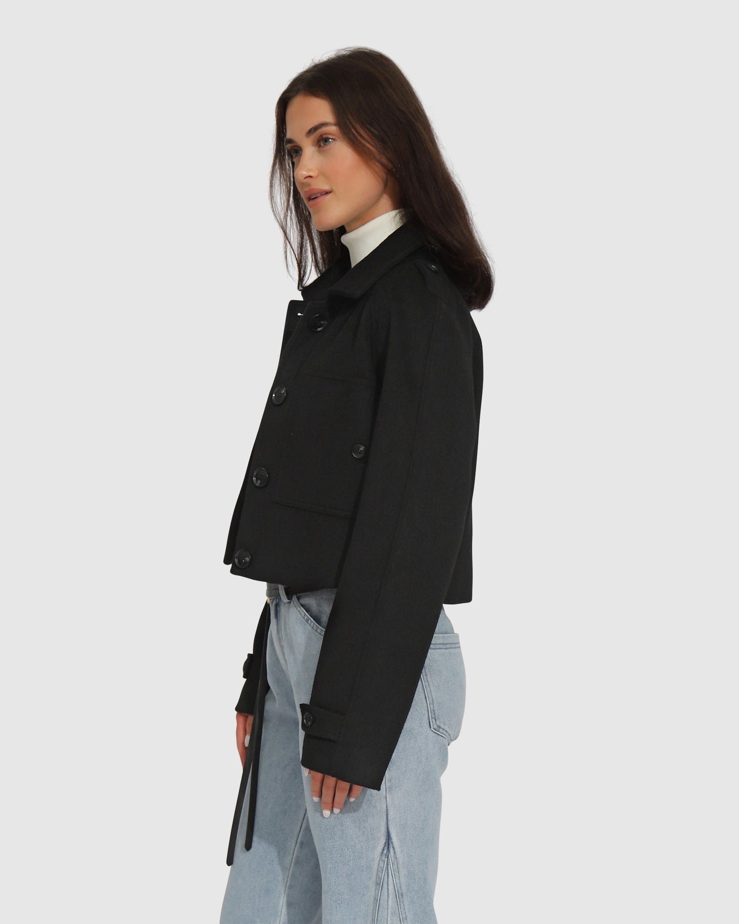 High For This Wool Blend Coat - Black