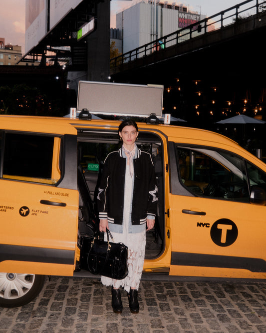 Hold Me Close Letterman Bomber - Black