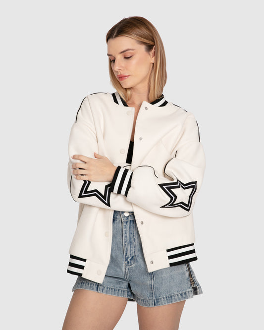 Hold Me Close Letterman Bomber - Off-White