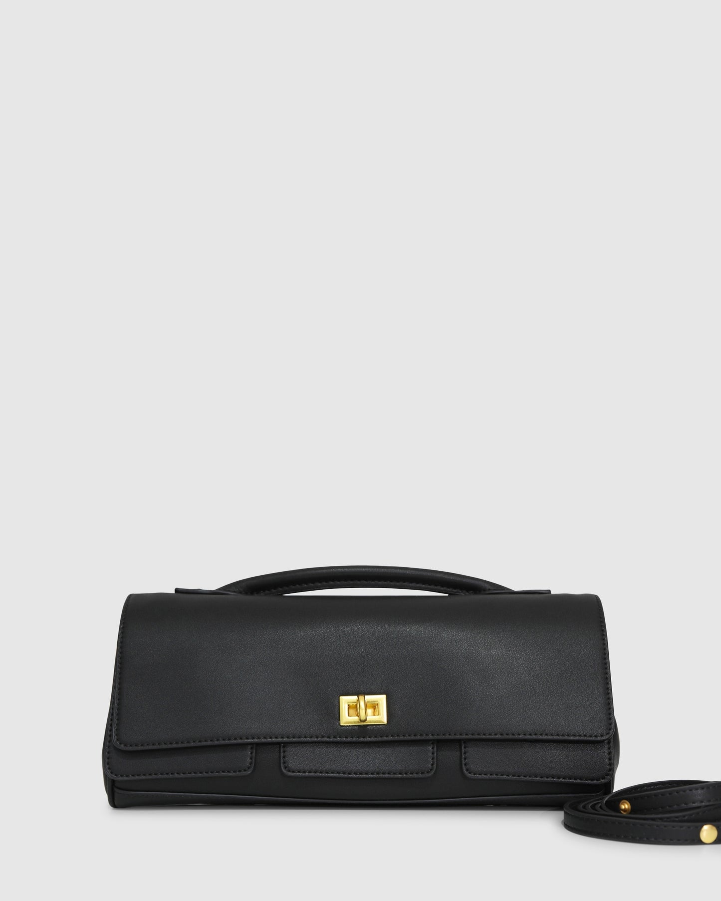 Love Boat Leather Clutch Bag - Black