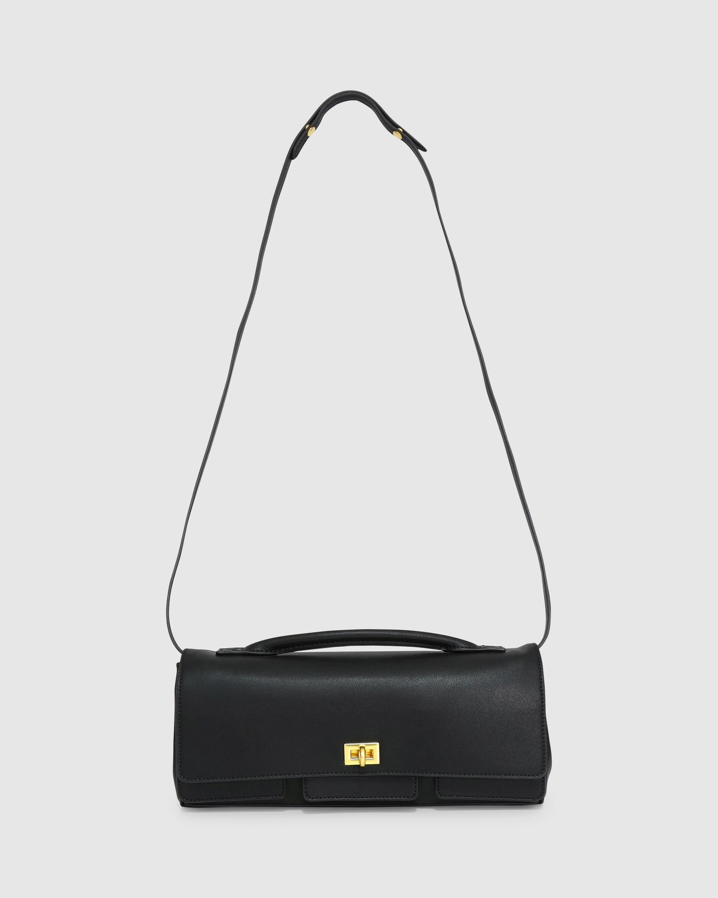 Love Boat Leather Clutch Bag - Black