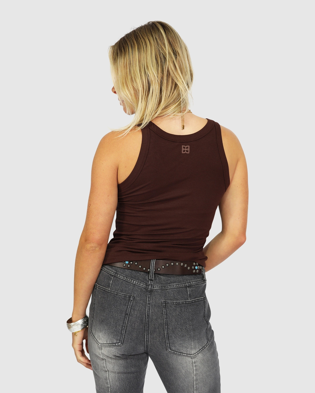 Last Time Ribbed Tank Top - Chocolate