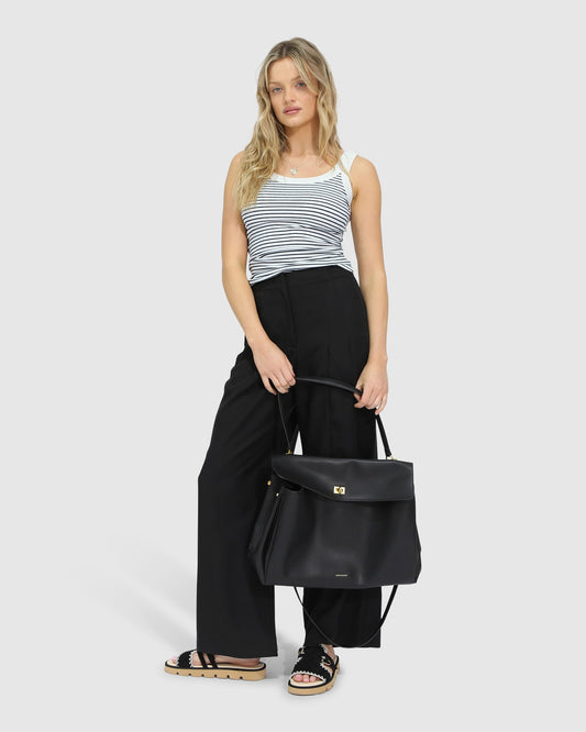 Last Time Ribbed Tank Top - White/Black