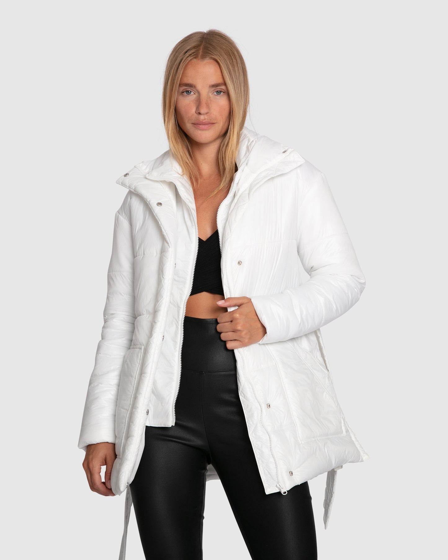 Moonrise Belted Puffer Jacket - Off White