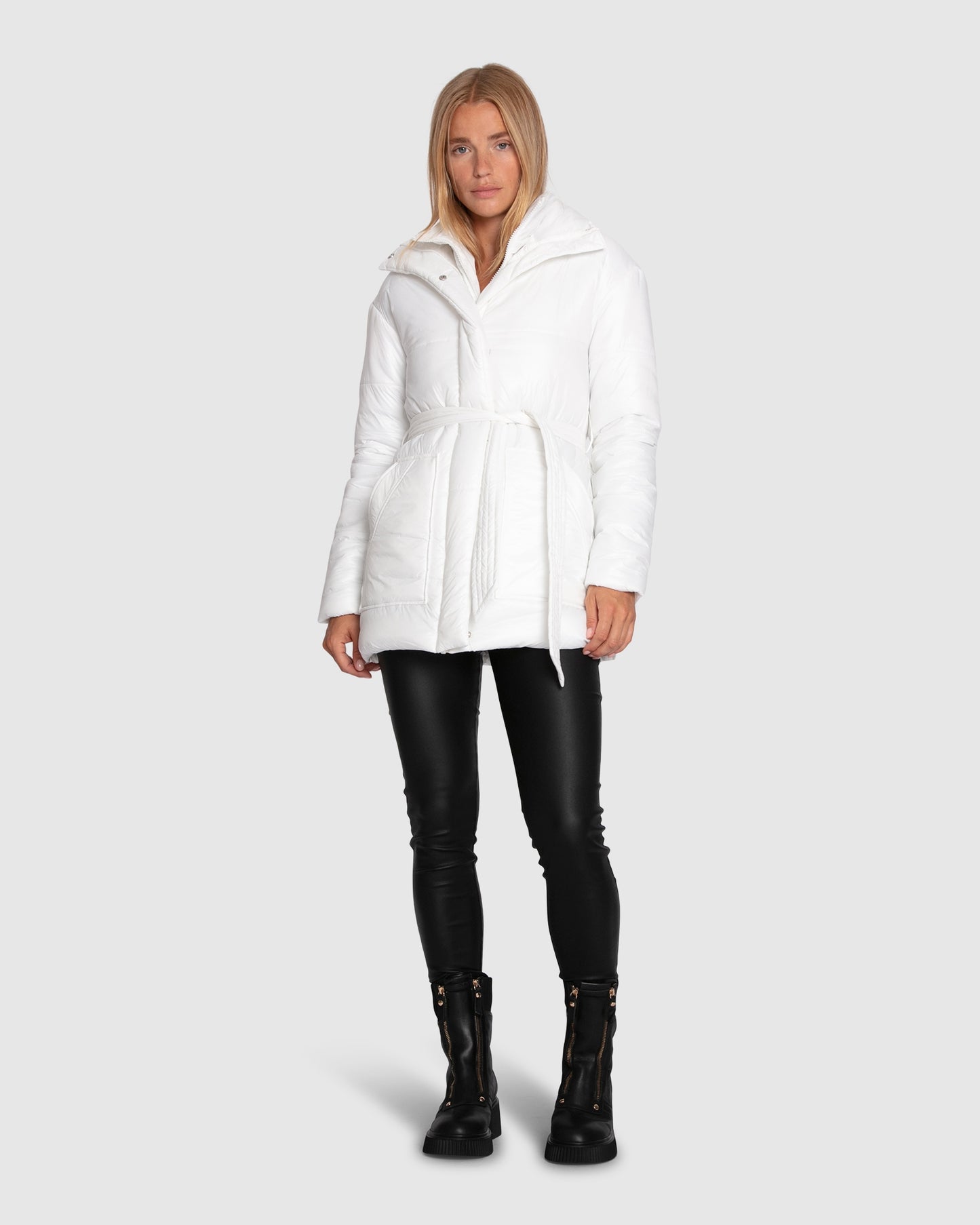Moonrise Belted Puffer Jacket - Off White