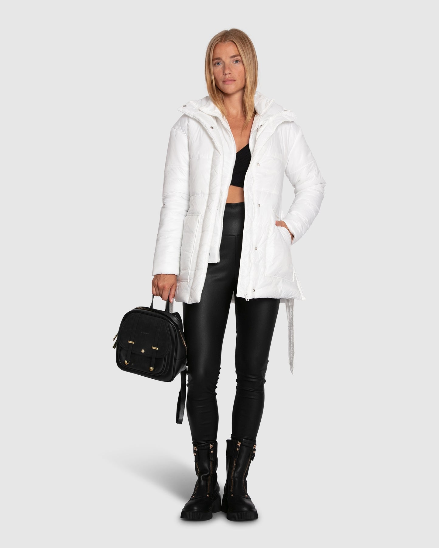 Moonrise Belted Puffer Jacket - Off White