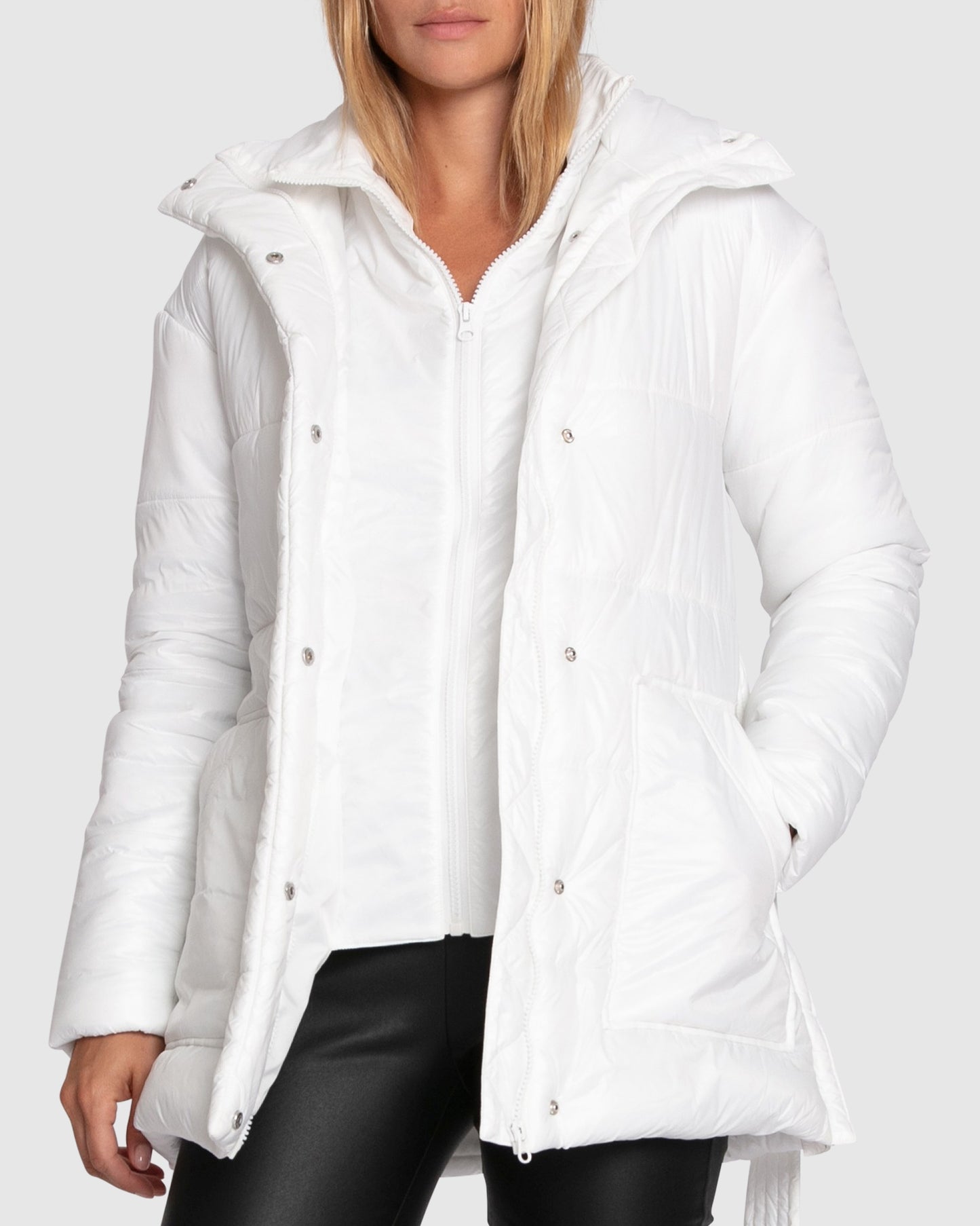 Moonrise Belted Puffer Jacket - Off White