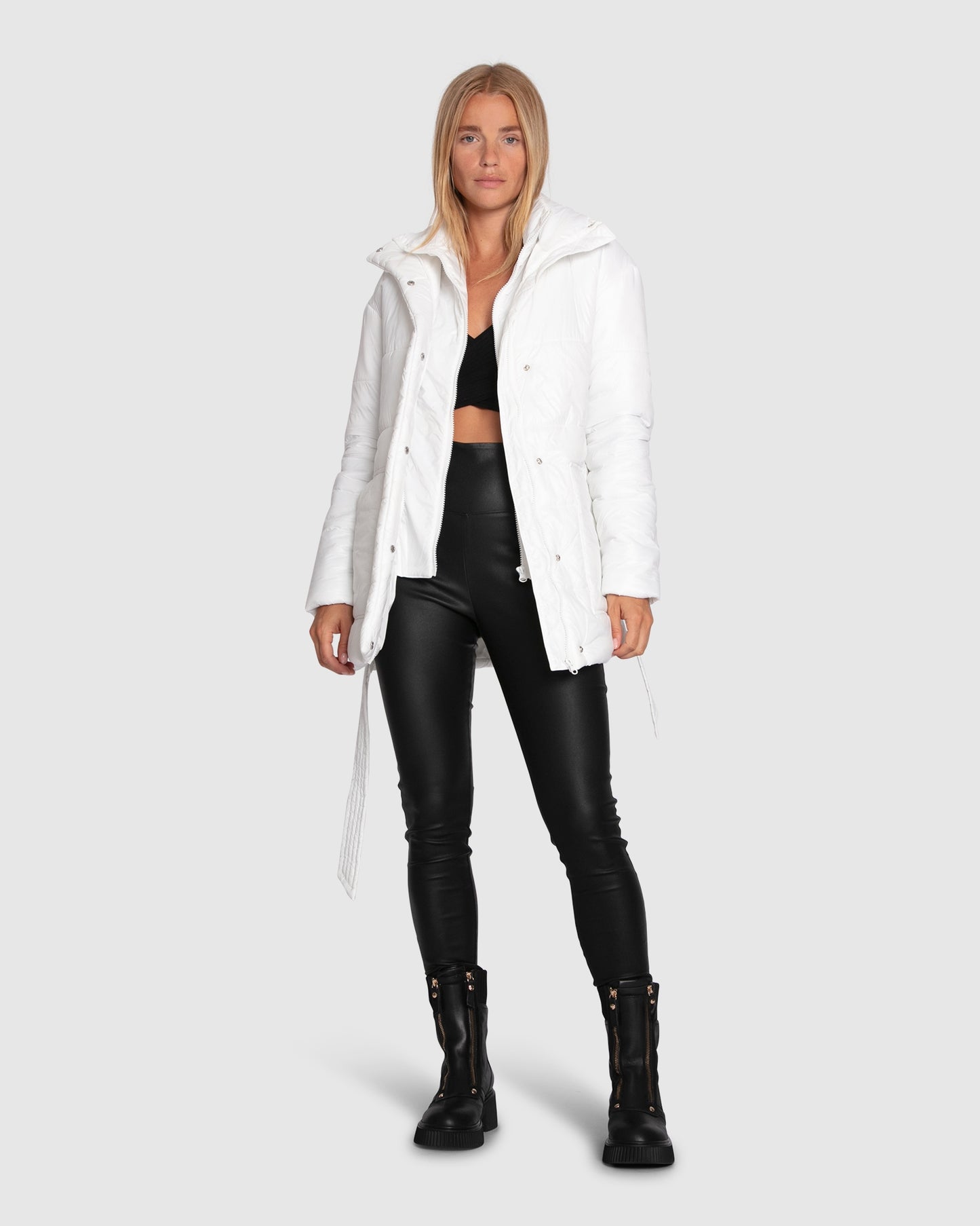 Moonrise Belted Puffer Jacket - Off White