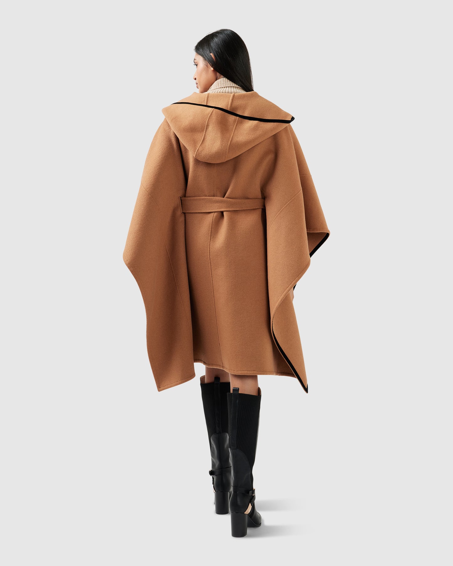 Need You Now Wool Blend Hooded Cape - Camel