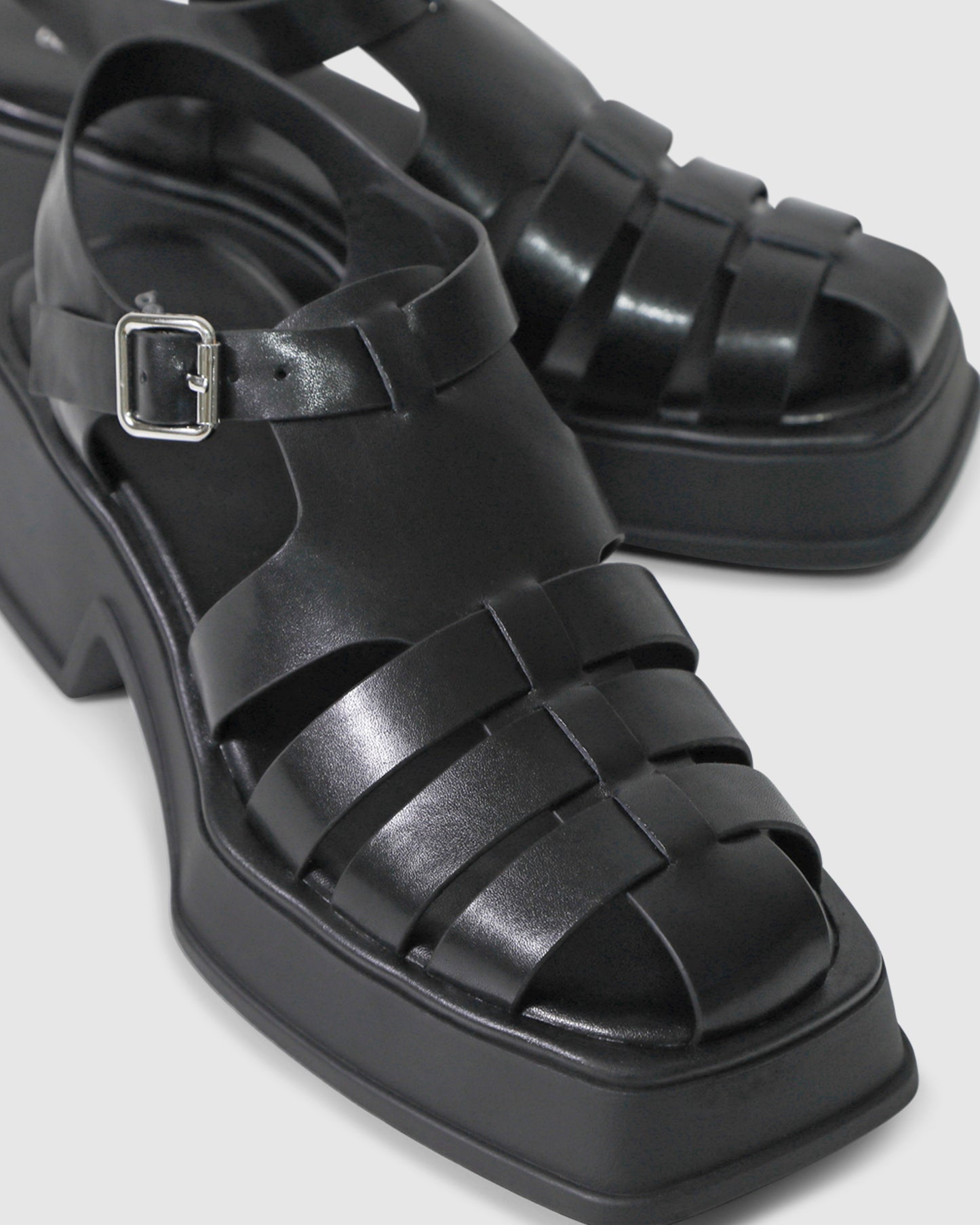 Promises Leather Platform Sandal - Black