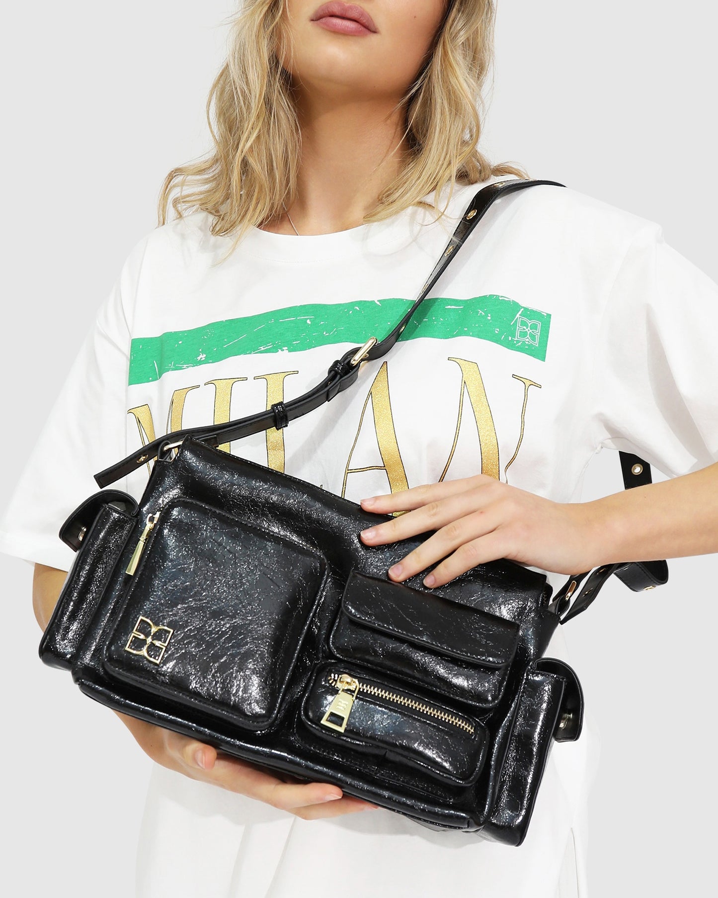 Promises Leather Handbag - Black