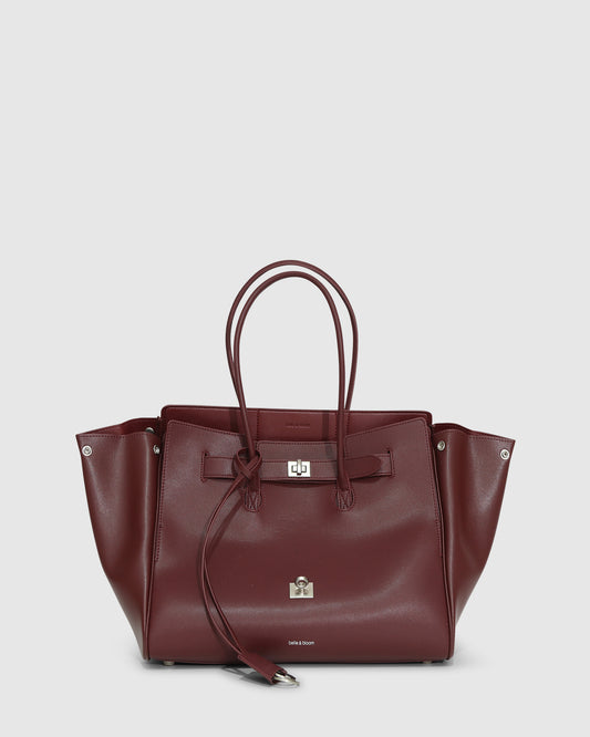 Rude Boy Large Tote Bag - Burgundy