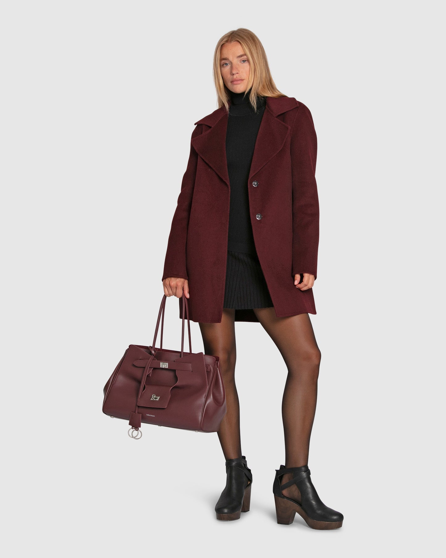 Rude Boy Large Tote Bag - Burgundy