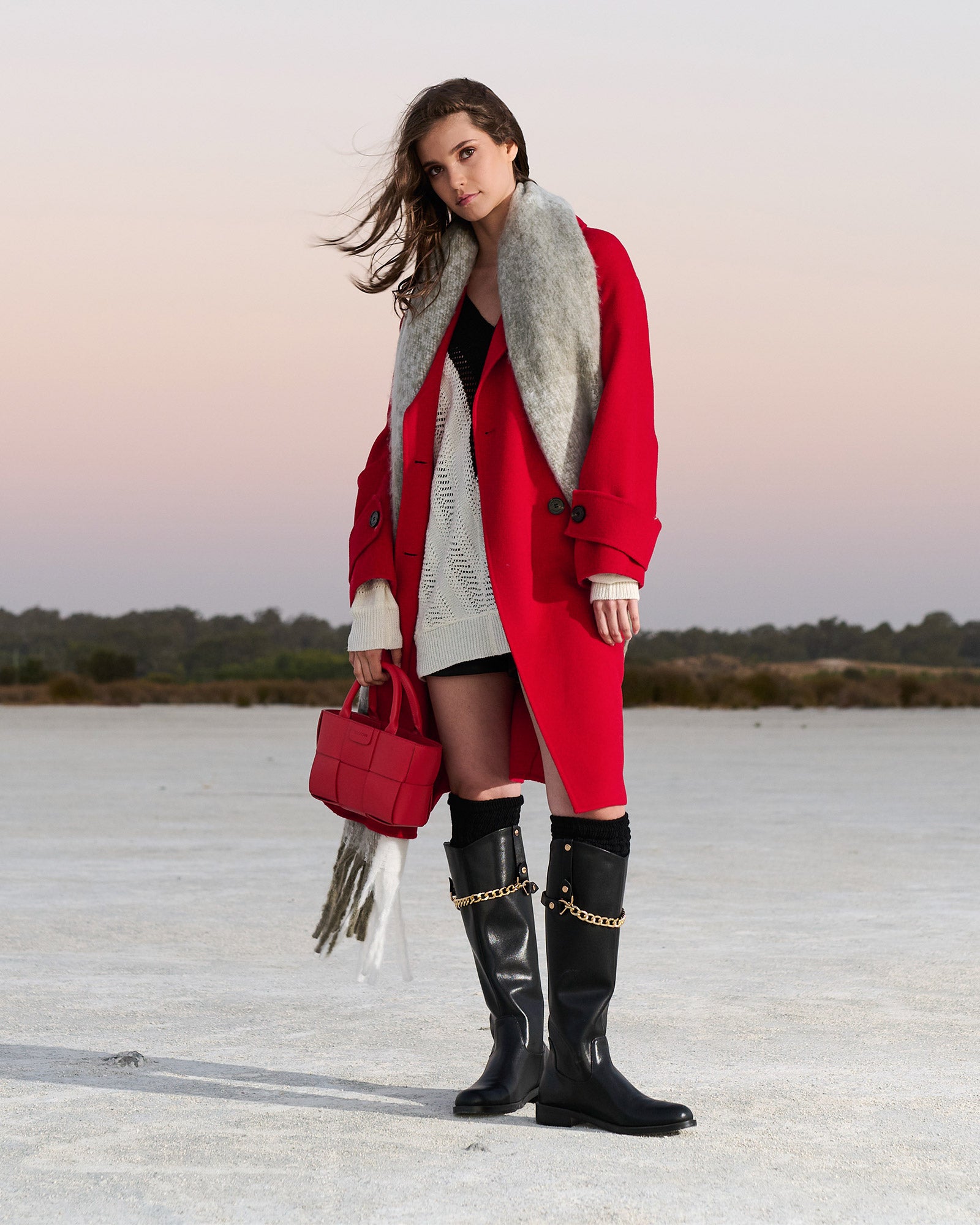 Rumour Has It Oversized Wool Blend Coat Red – Belle Bloom