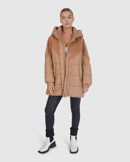 Say It Again Quilted Jacket - Camel