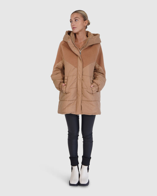 Say It Again Quilted Jacket - Camel