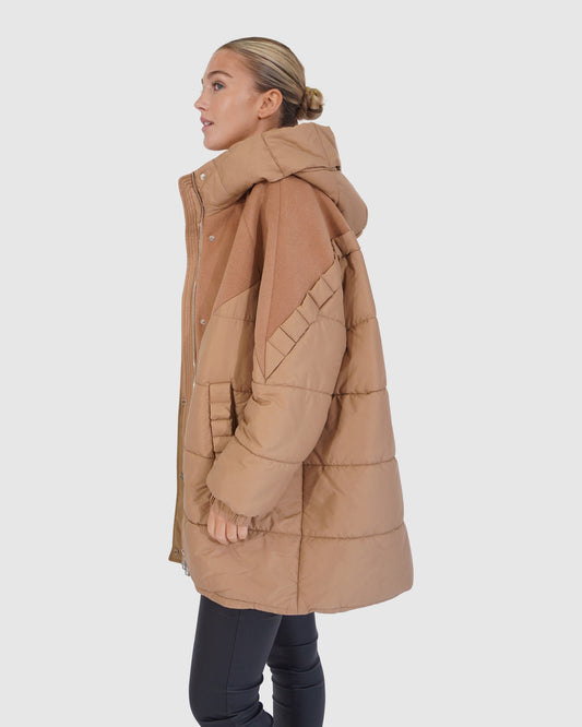 Say It Again Quilted Jacket - Camel