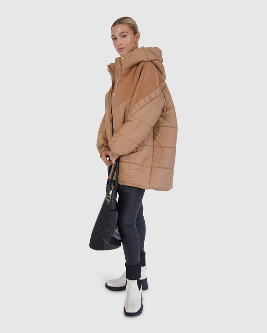 Say It Again Quilted Jacket - Camel