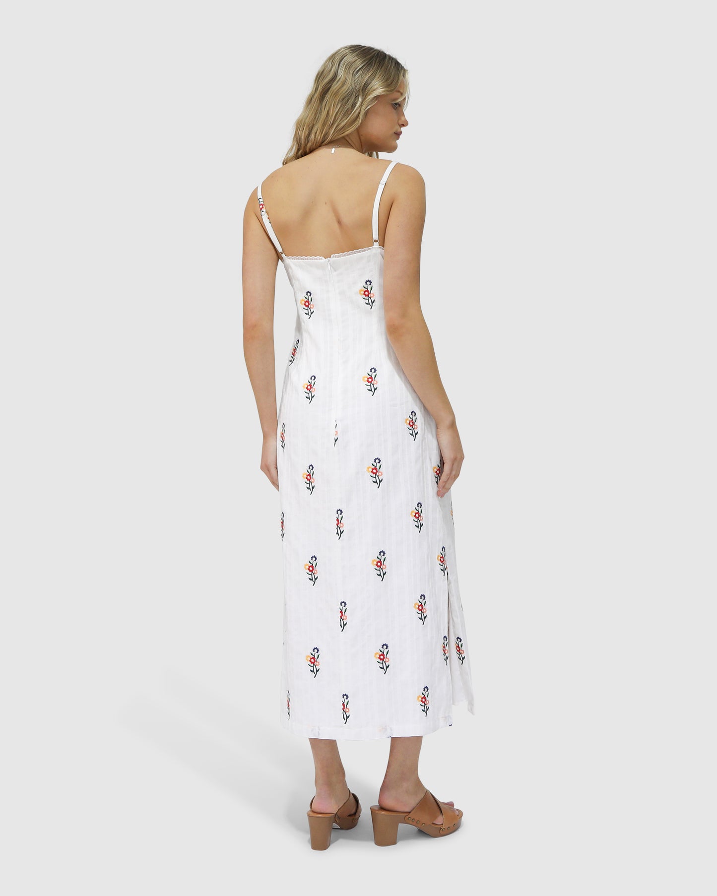 She Blooms Floral Midi Dress - White