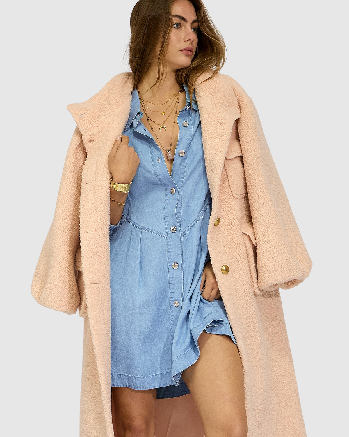 Supercut Denim Dress - Mid Blue Wash